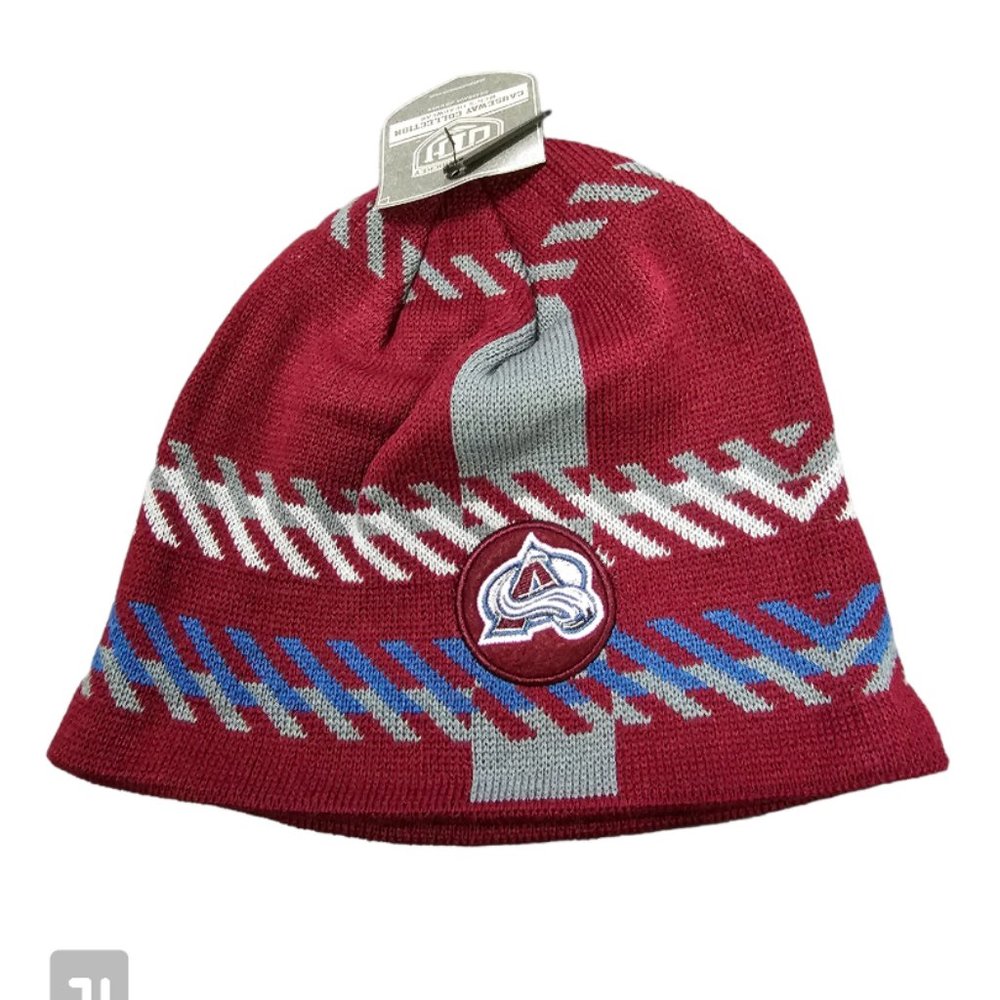 COLORADO AVALANCHE '47 CUFFLESS KNIT BEANIE HAT WINTER CAP FROM OLD TIME HOCKEY